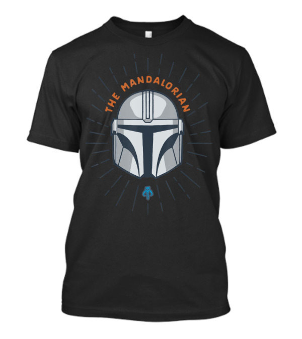 Star Wars The Mandalorian Simple Cartoon Helmet Sunburst T-Shirt