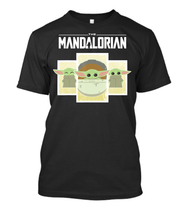Star Wars The Mandalorian The Child Grogu Cartoon Panels Trio T-Shirt