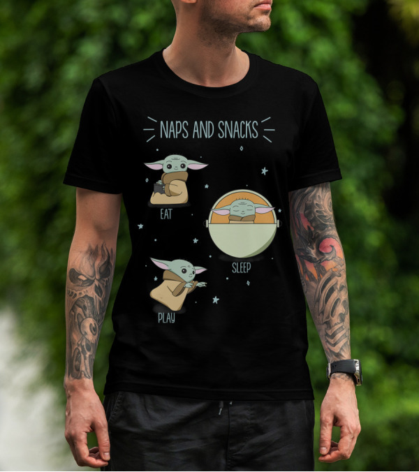 Star Wars The Mandalorian The Child Naps And Snacks Eat Sleep Play T-Shirt