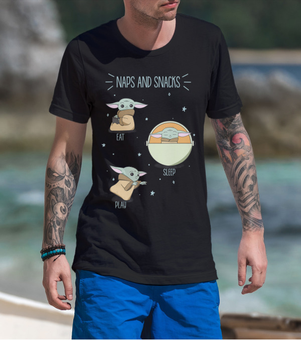 Star Wars The Mandalorian The Child Naps And Snacks Eat Sleep Play T-Shirt