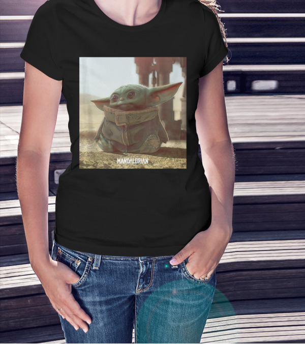 Mandalorian The Child Star Wars Grogu Desert Scene T-Shirt