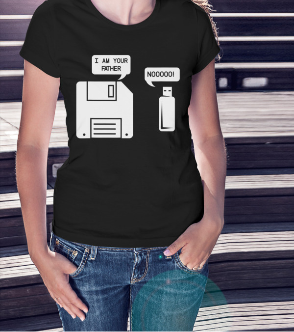 I Am Your Father Floppy Disk USB NOOOOO Geek K8 T-Shirt