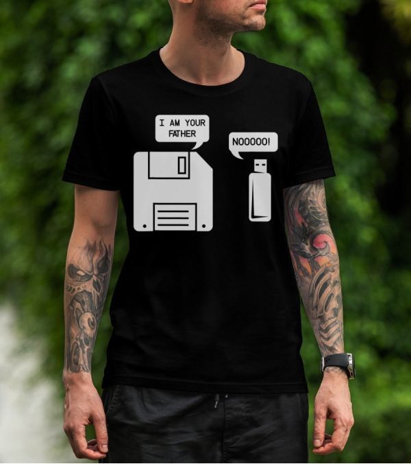 I Am Your Father Floppy Disk USB NOOOOO Geek K8 T-Shirt