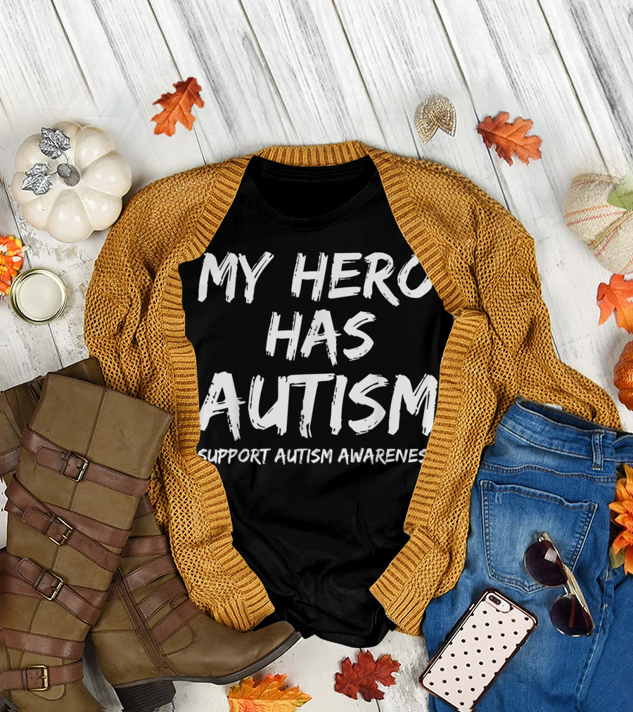 My Hero Has Autism Support Autism Awareness T-Shirt