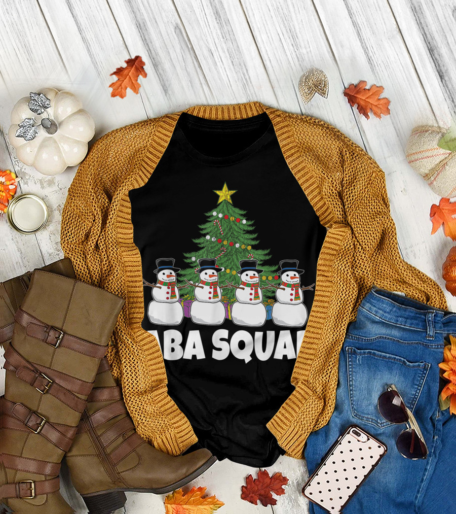 ABA Squad Snowman Christmas Tree Applied Behavior Analyst Therapist T-Shirt