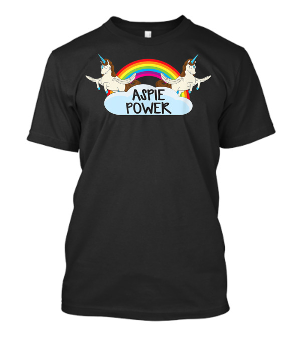 Aspie Power Unicorns Rainbow Autism Awareness T-Shirt