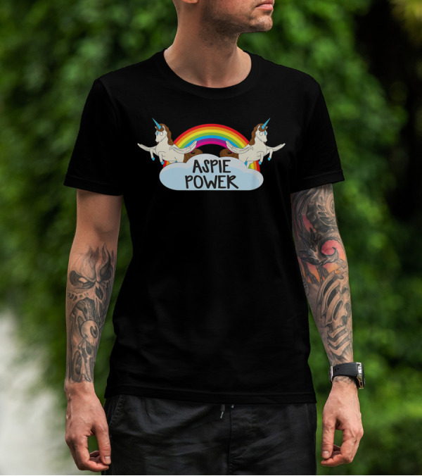 Aspie Power Unicorns Rainbow Autism Awareness T-Shirt