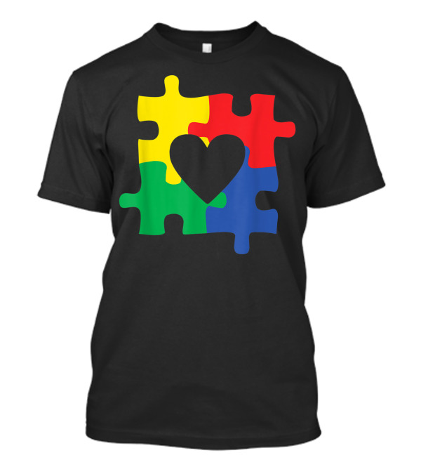 Autism Awareness Puzzle Heart Love Valentine's Day T-Shirt