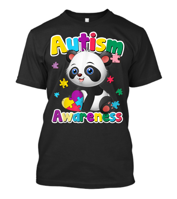 Autism Awareness Colorful Panda With Puzzle Pieces T-Shirt