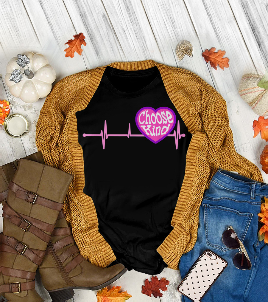 Choose Kind Autism Awareness Heart Anti Bullying Boy Girl T-Shirt