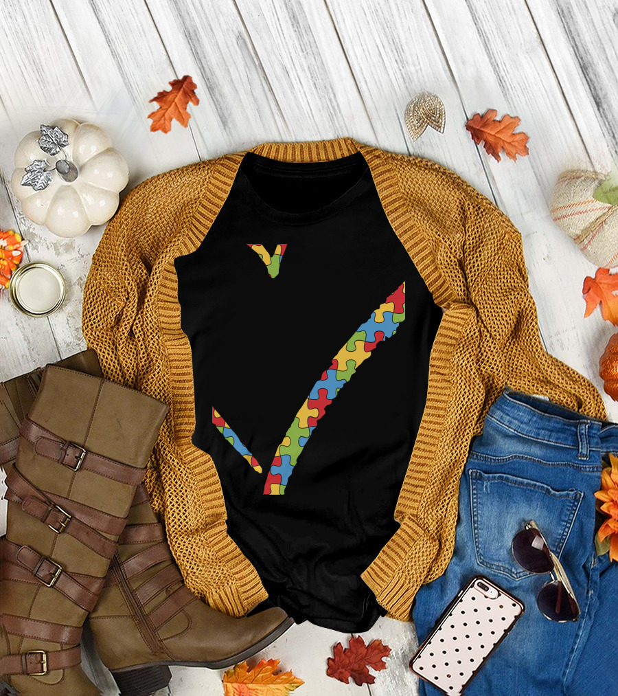 Autism Awareness Cousin Puzzle Piece Heart T-Shirt