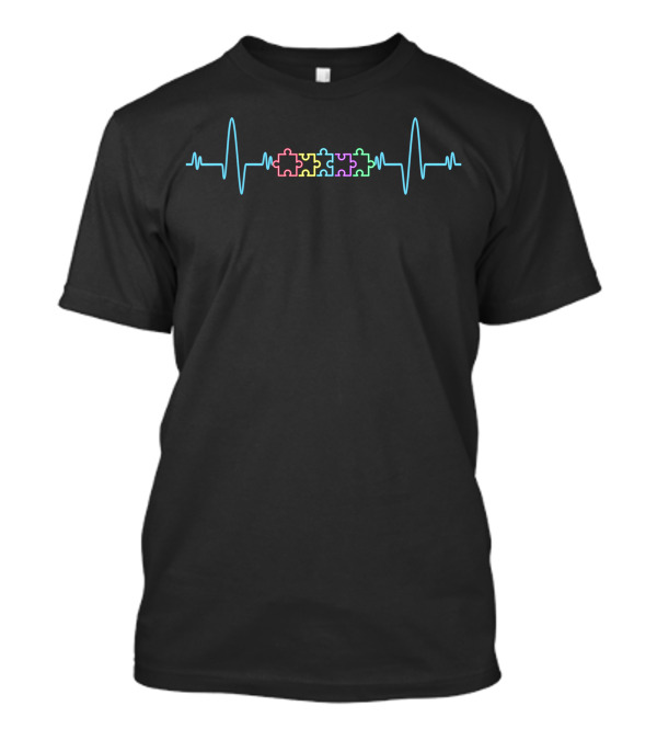 Autism Puzzle Heartbeat Autism Parents Teachers T-Shirt