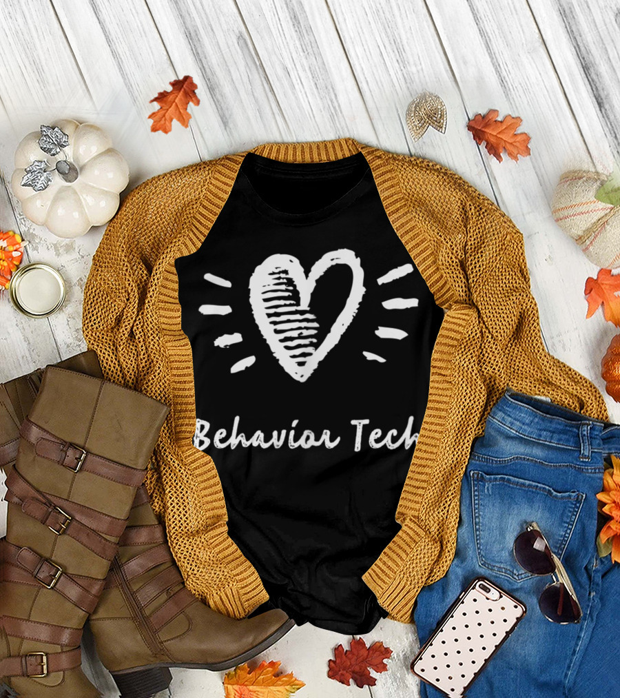 Behavior Technician Heart Rbt Behavior Tech T-Shirt