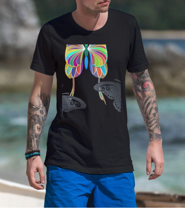 Born To Be Set Apart Autism Awareness Colorful Butterfly T-Shirt