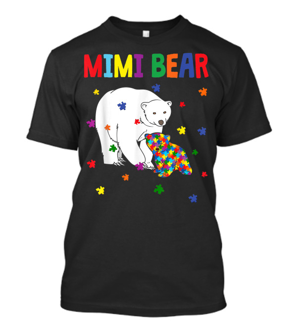 Mimi Bear Puzzle Autism Awareness Month Family T-Shirt
