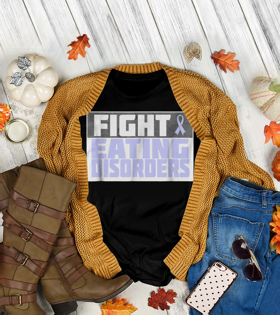 Fight Eating Disorders Periwinkle Ribbon Awareness T-Shirt