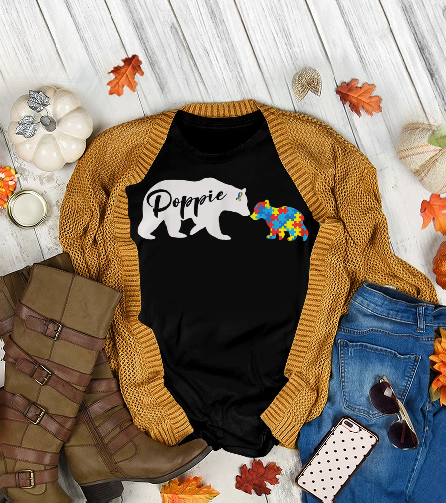Poppie Bear Autism Awareness Puzzle Autism Awareness T-Shirt