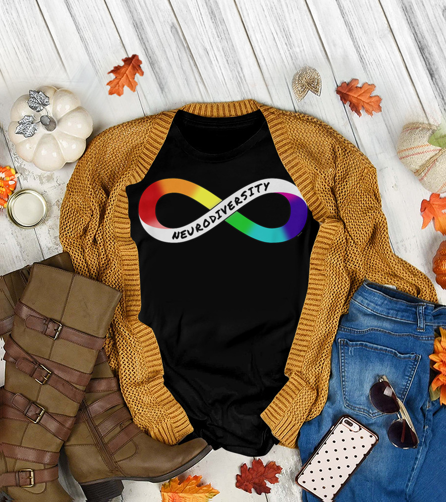 Neurodiversity Rainbow Infinity Symbol for Neurodivergent Pride T-Shirt