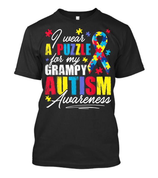 I Wear A Puzzle For My Grampy Autism Awareness T-Shirt