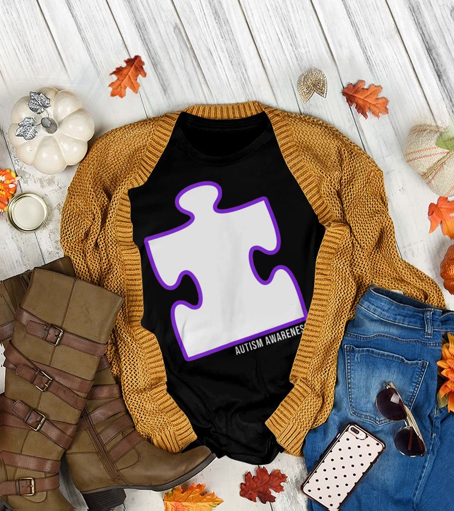 Purple Autism Awareness Puzzle Piece J5 T-Shirt