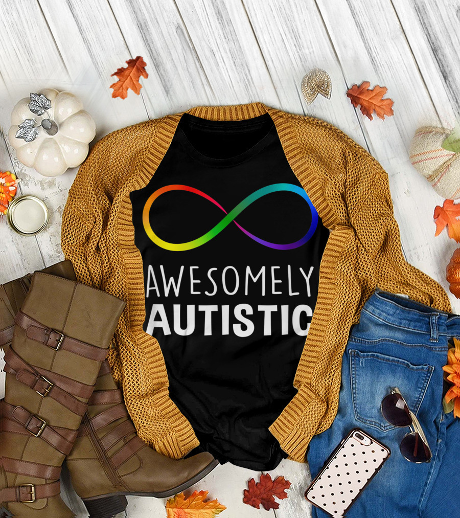 Amazingly Awesomely Autistic Rainbow Infinity T-Shirt