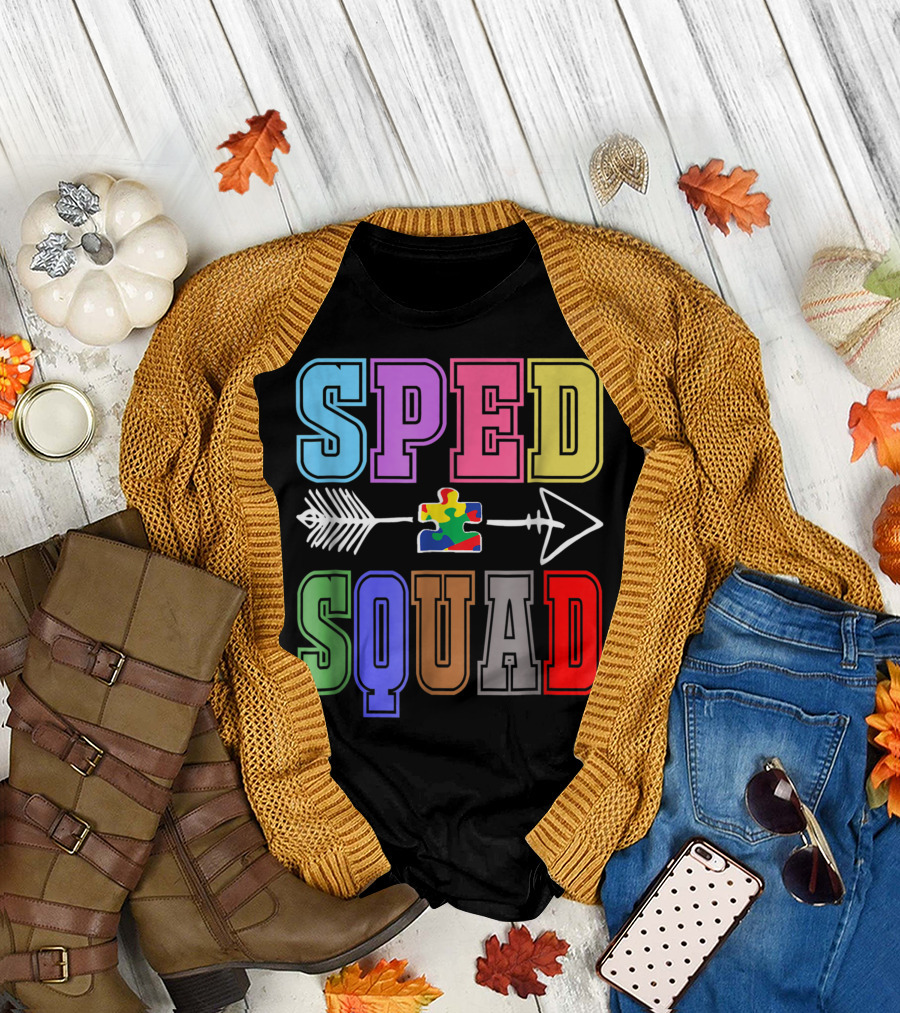 SPED Squad Autism Arrow Puzzle Teacher and Assistant T-Shirt