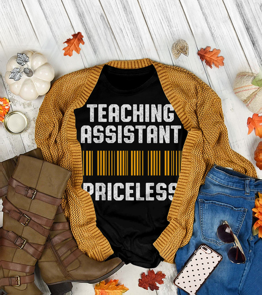 TEACHING ASSISTANT PRICELESS BARCODE TEACHER APPRECIATION T-Shirt