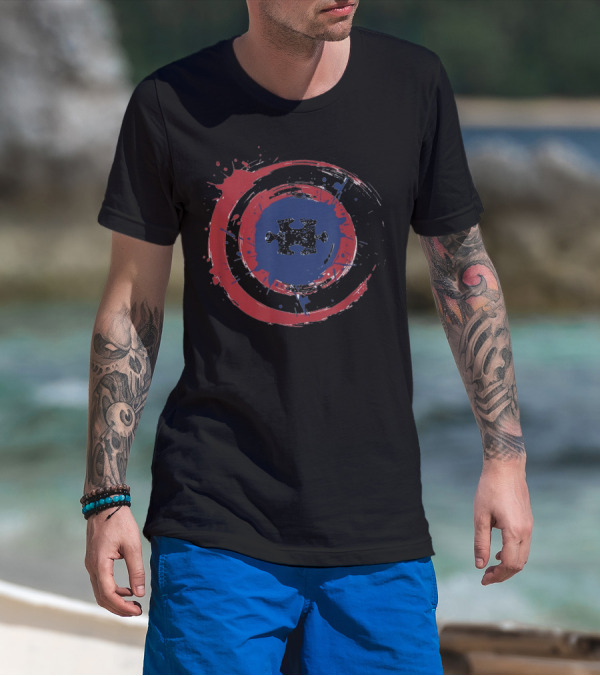 Autism Awareness Different Awesome Puzzle Piece Captain America Shield T-Shirt