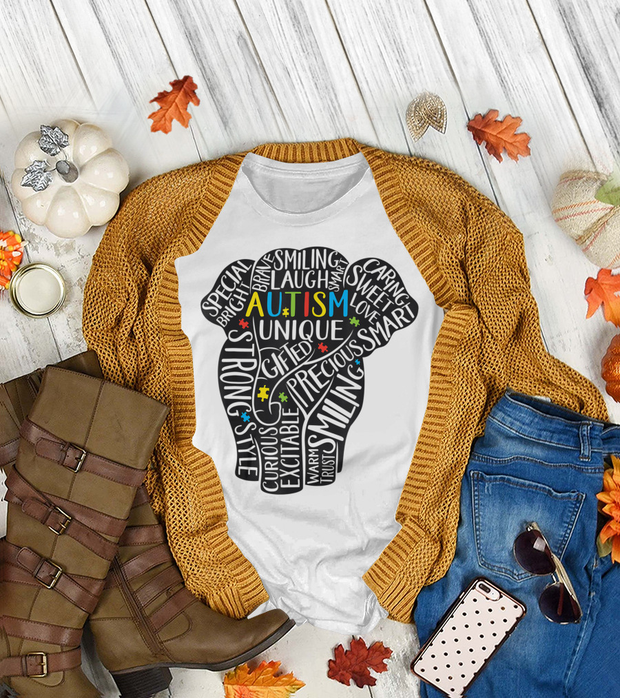 Autism Smiling Laugh Giggle Caring Sweet Laugh Unique Unified Appreciated T-Shirt