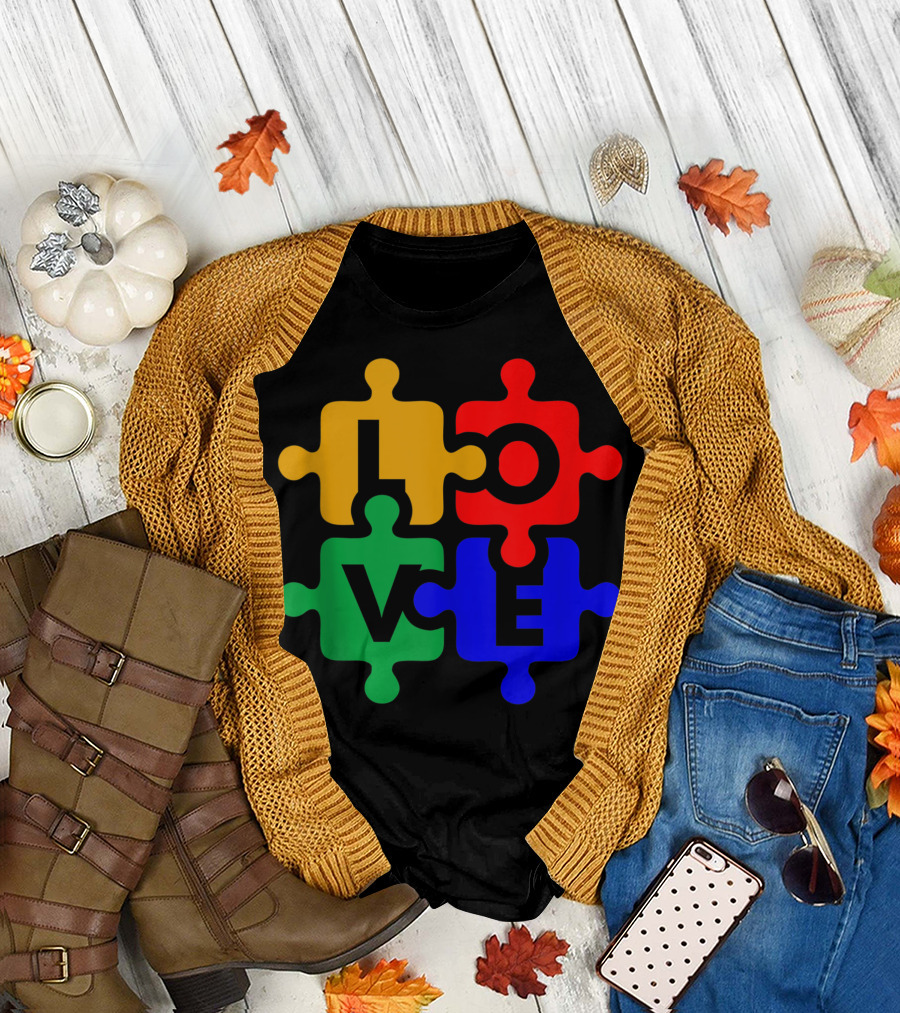 Love Puzzle Autism Awareness ASD Neurodiversity T-Shirt