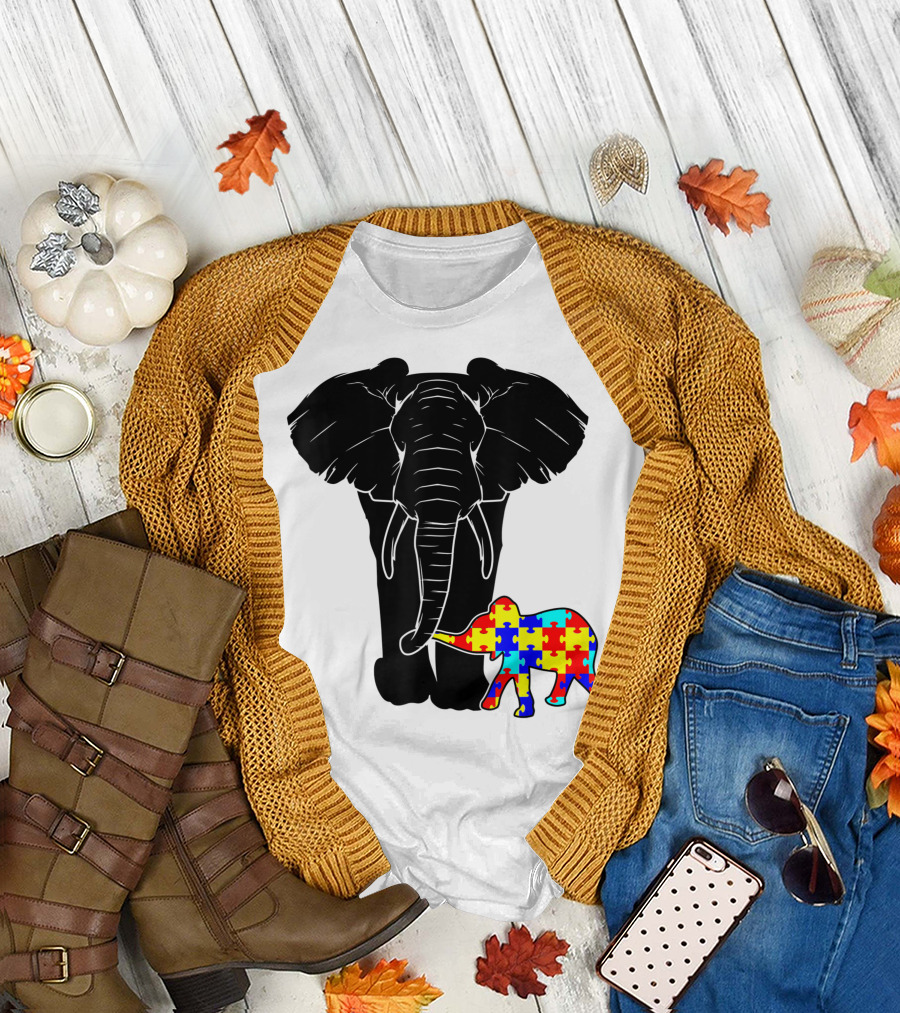 Autism Elephant Puzzle Autism Awareness T-Shirt