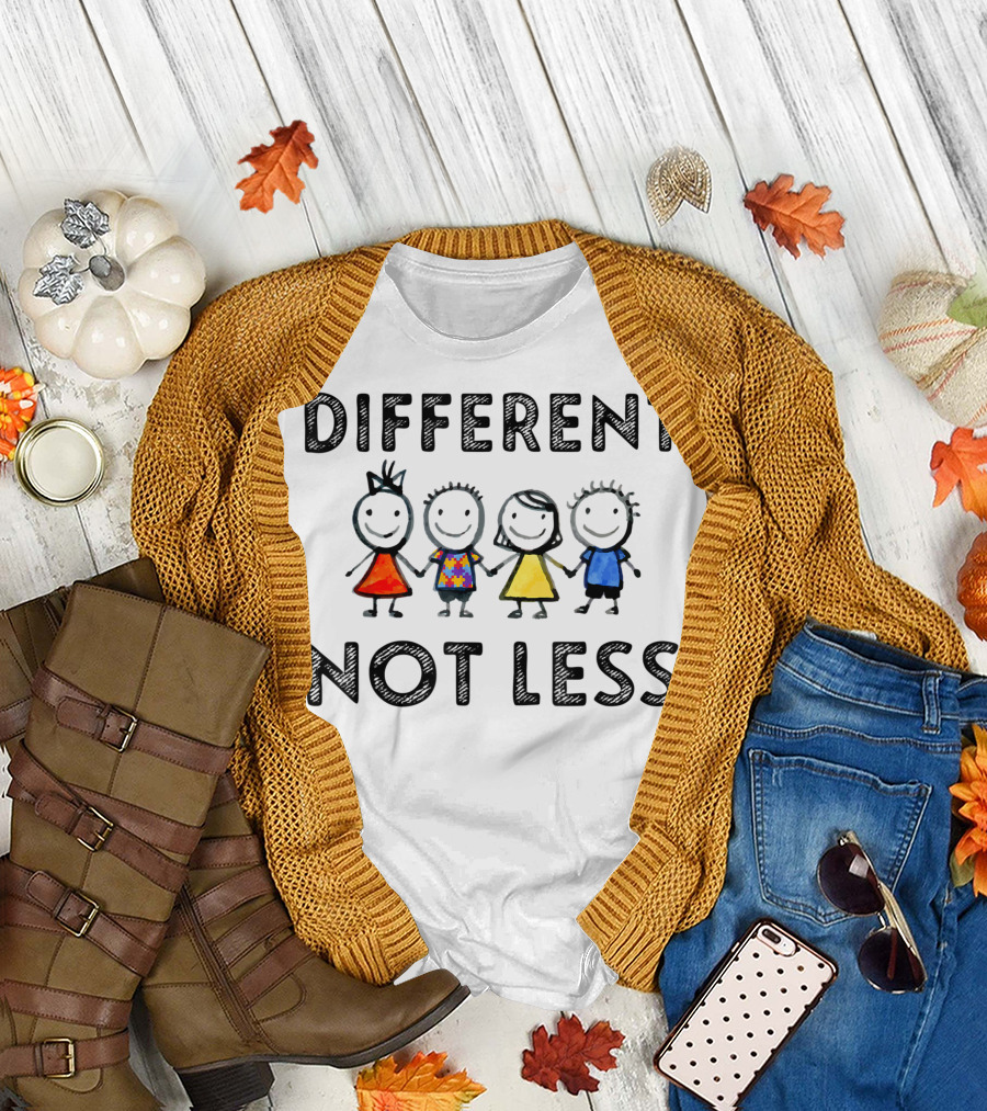 Different Not Less Autism Awareness with Diverse Children T-Shirt