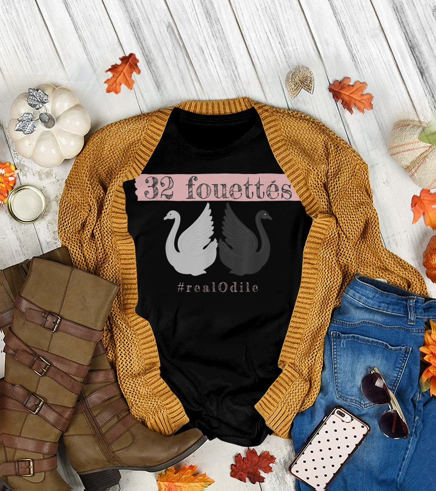 32 Fouettes with White and Black #realOdile Swans from Swan Lake T-Shirt