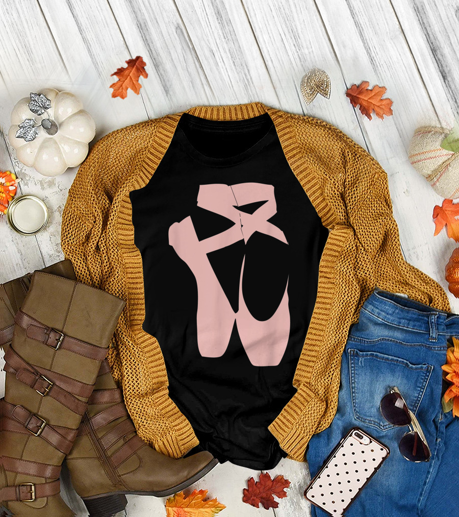 Ballet Pointe Shoe Ballerina Dance Barre Workout T-Shirt
