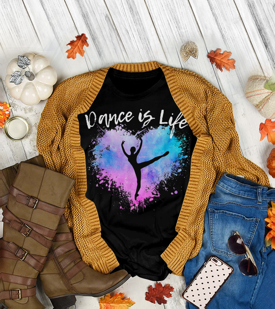 Dance Is Life Love Ballet Dancing Ballerina Teen Girls Heart T-Shirt