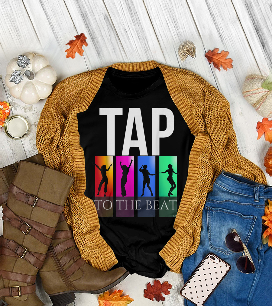 Tap to the Beat 80s Dance Silhouettes Colorful Retro Vibes T-Shirt