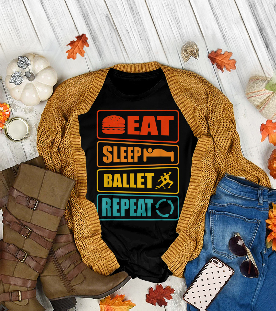 Eat Sleep Ballet Repeat Ballerina Dancing Cycle T-Shirt