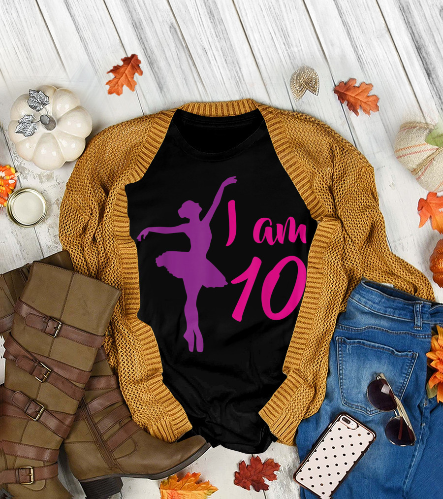 I Am 10 Ballerina Birthday Dance T-Shirt