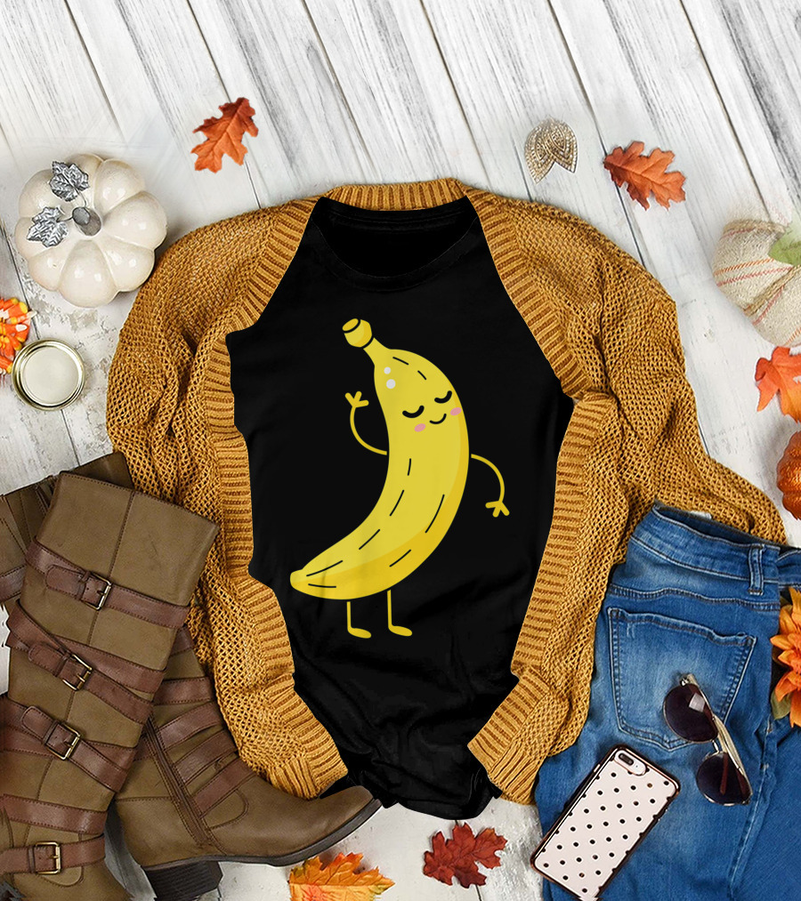 Happy Dancing Banana Fruit Cartoon for Banana Lovers T-Shirt