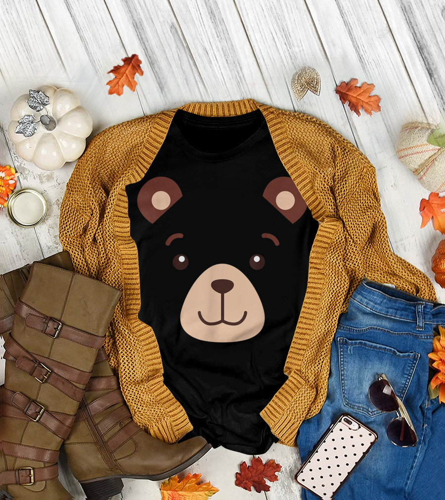 Kids Bear Face Halloween Costume Boy Girl T-Shirt