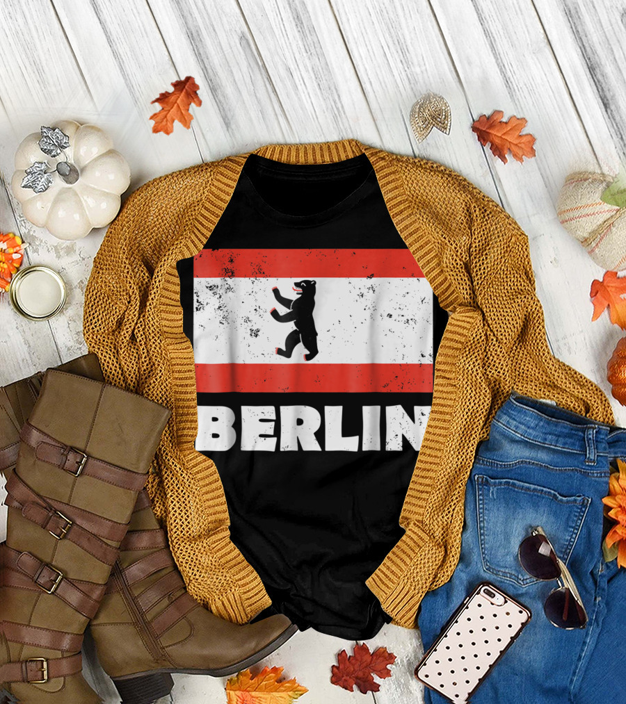 Berlin Bear Flag Grunge T-Shirt