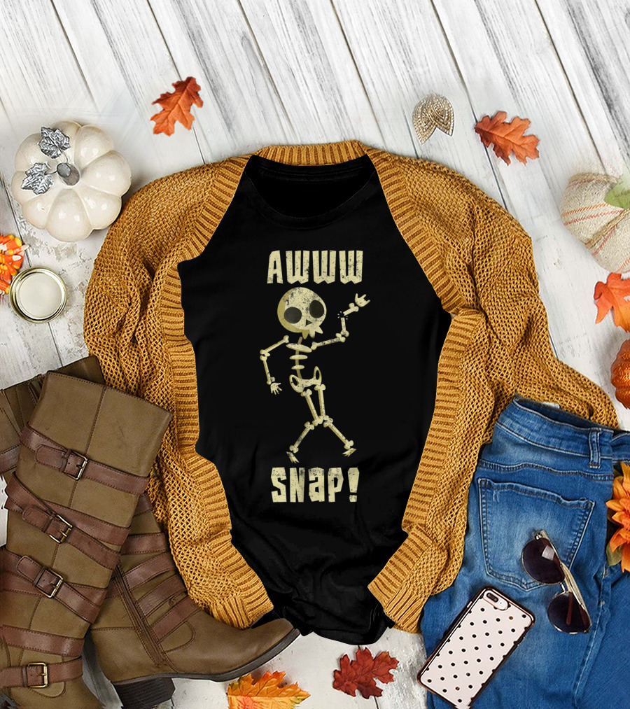 Awww Snap Skeleton Broken Arm Bone T-Shirt