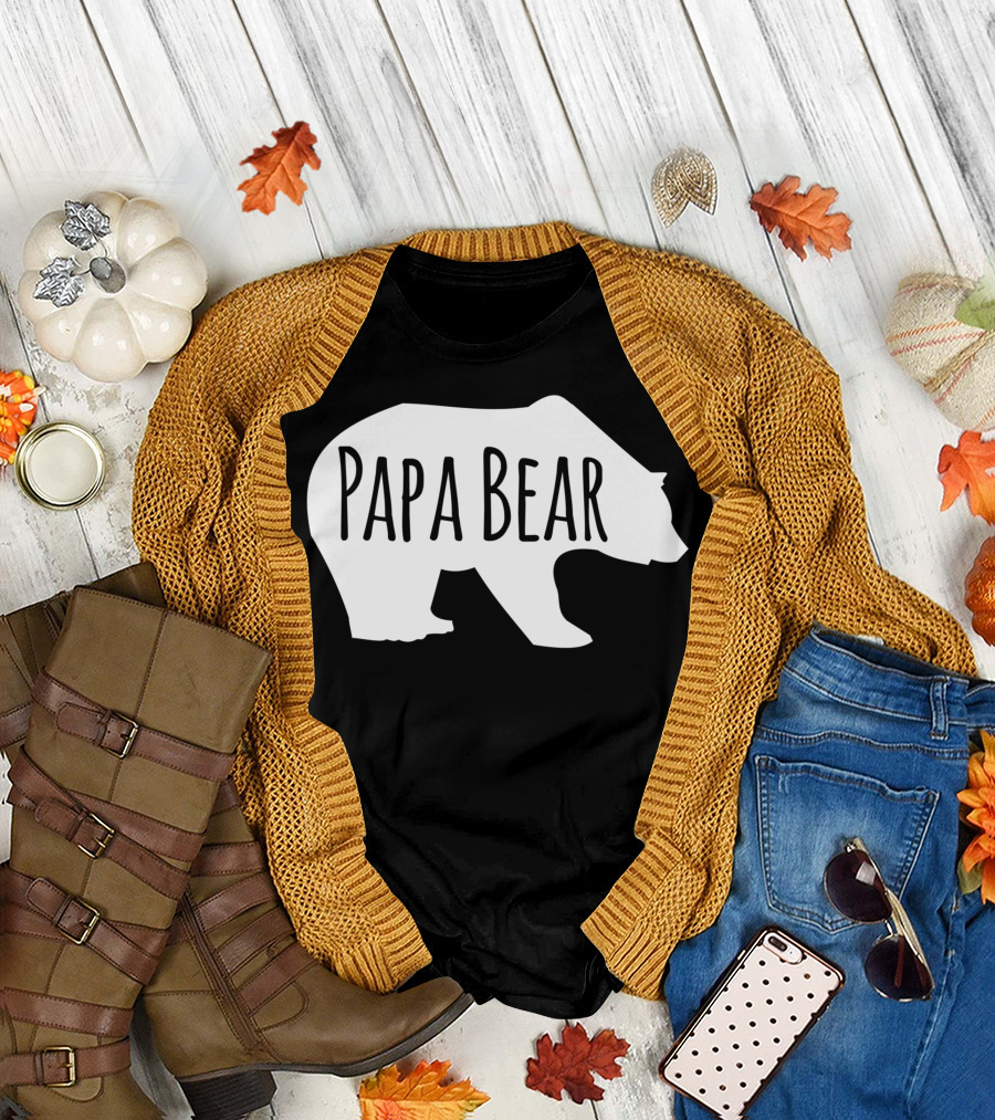 Papa Bear Fathers Camping Adventure T-Shirt