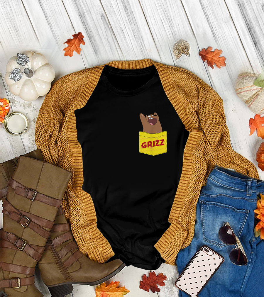 Cn We Bare Bears Grizz Faux Pocket T-Shirt