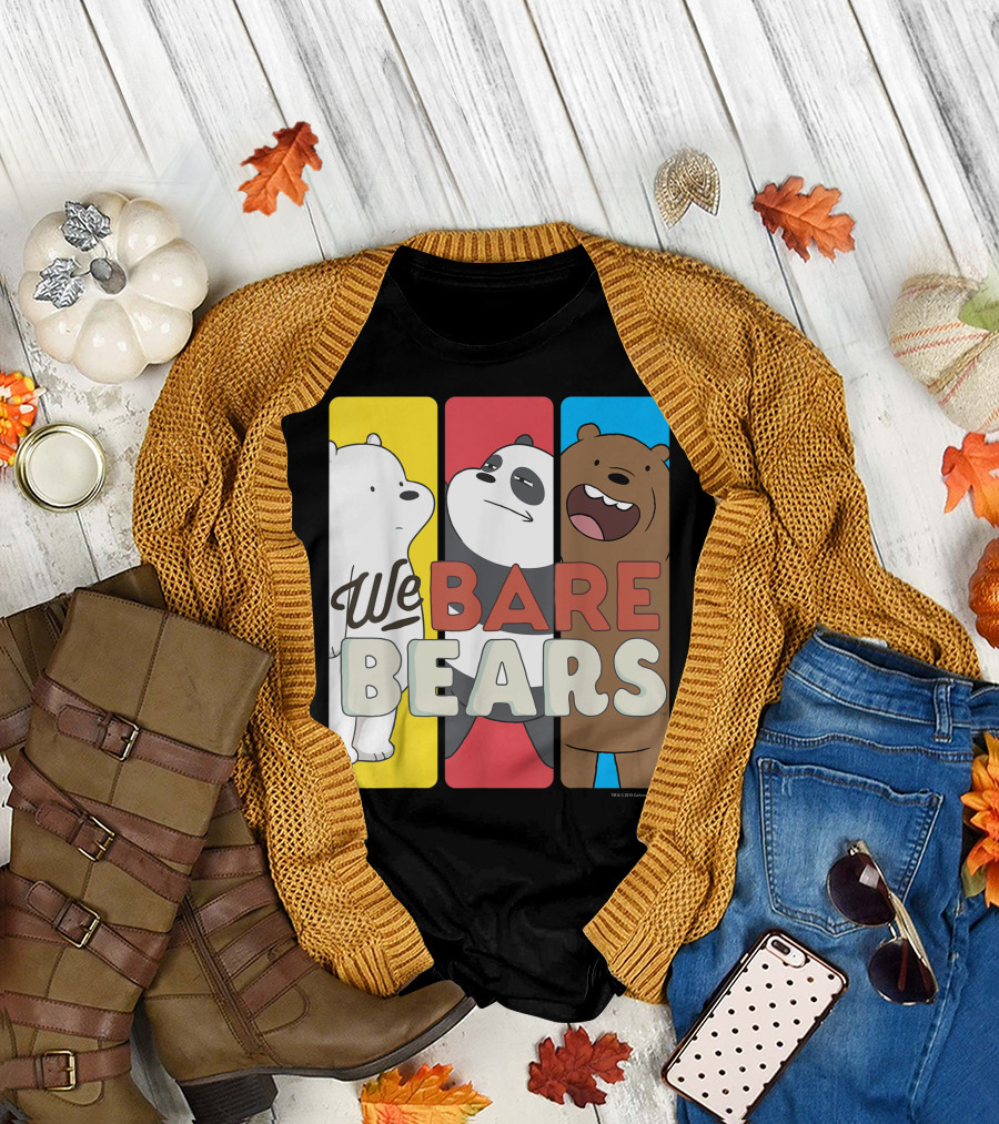 We Bare Bears Cartoon Network Colorful Panels T-Shirt