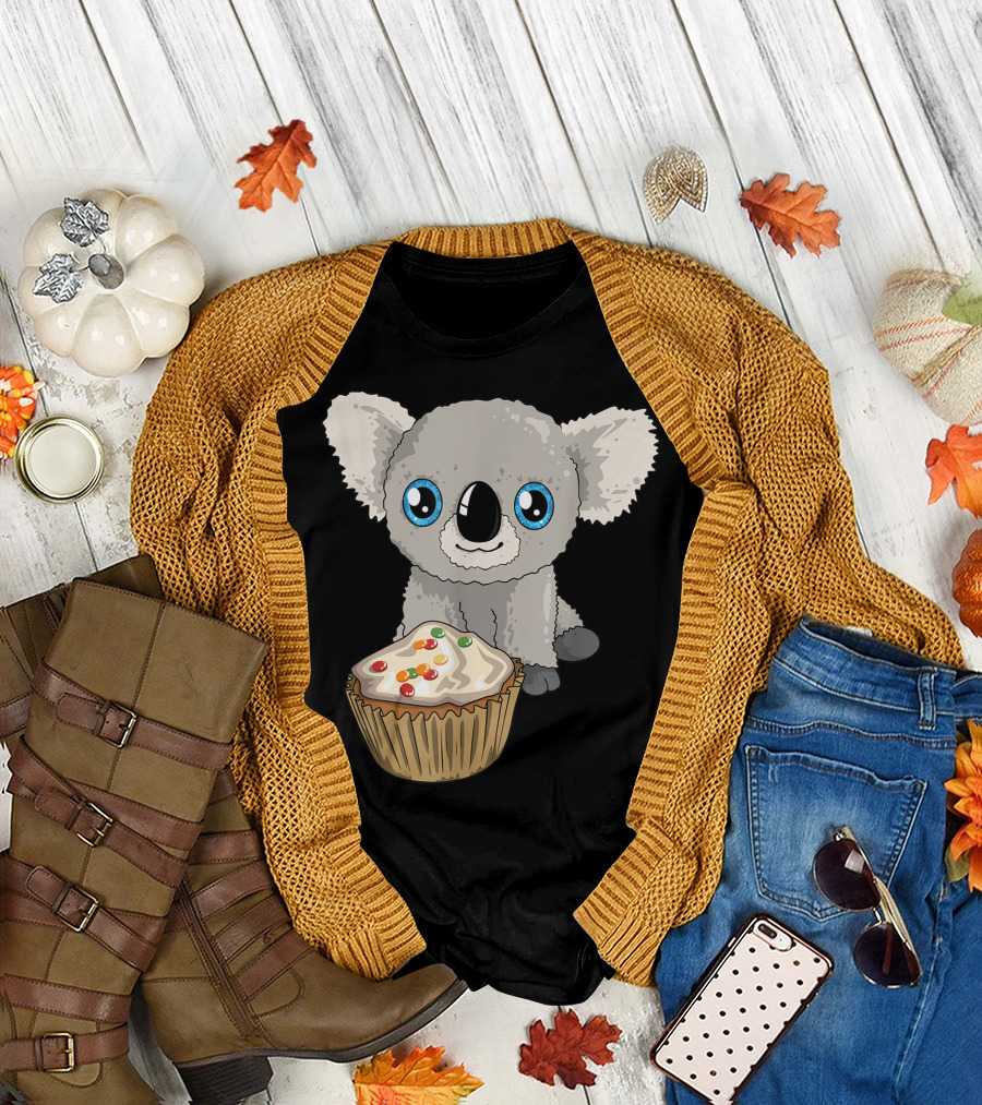 Cute Baby Koala Cupcake Birthday T-Shirt