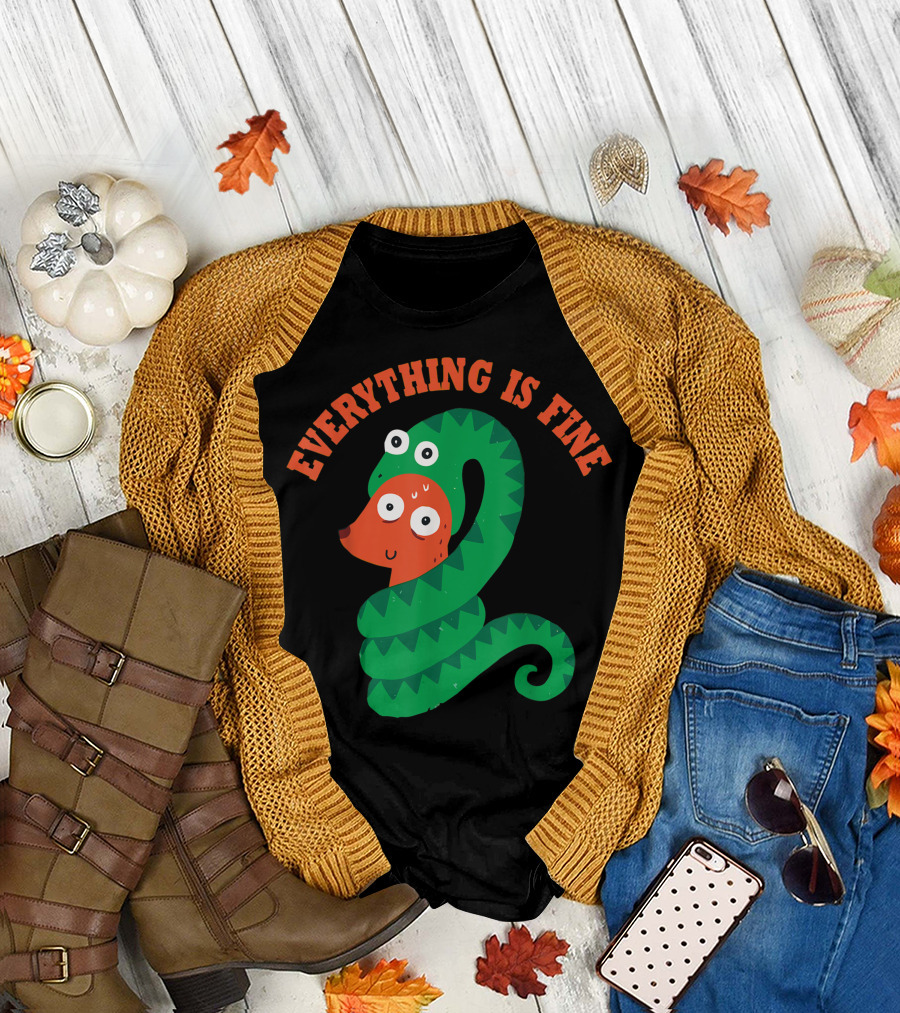 Everything Is Fine Snake and Dog T-Shirt