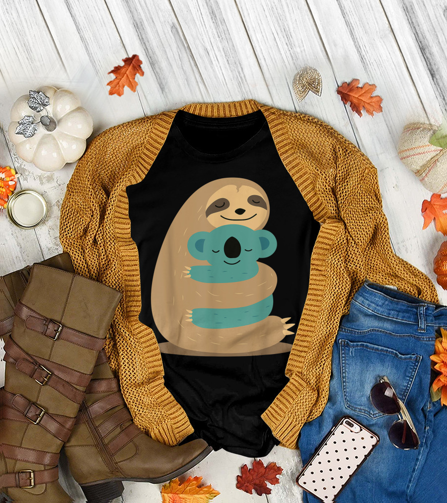 Cute Sloth and Koala Snuggle Hug T-Shirt