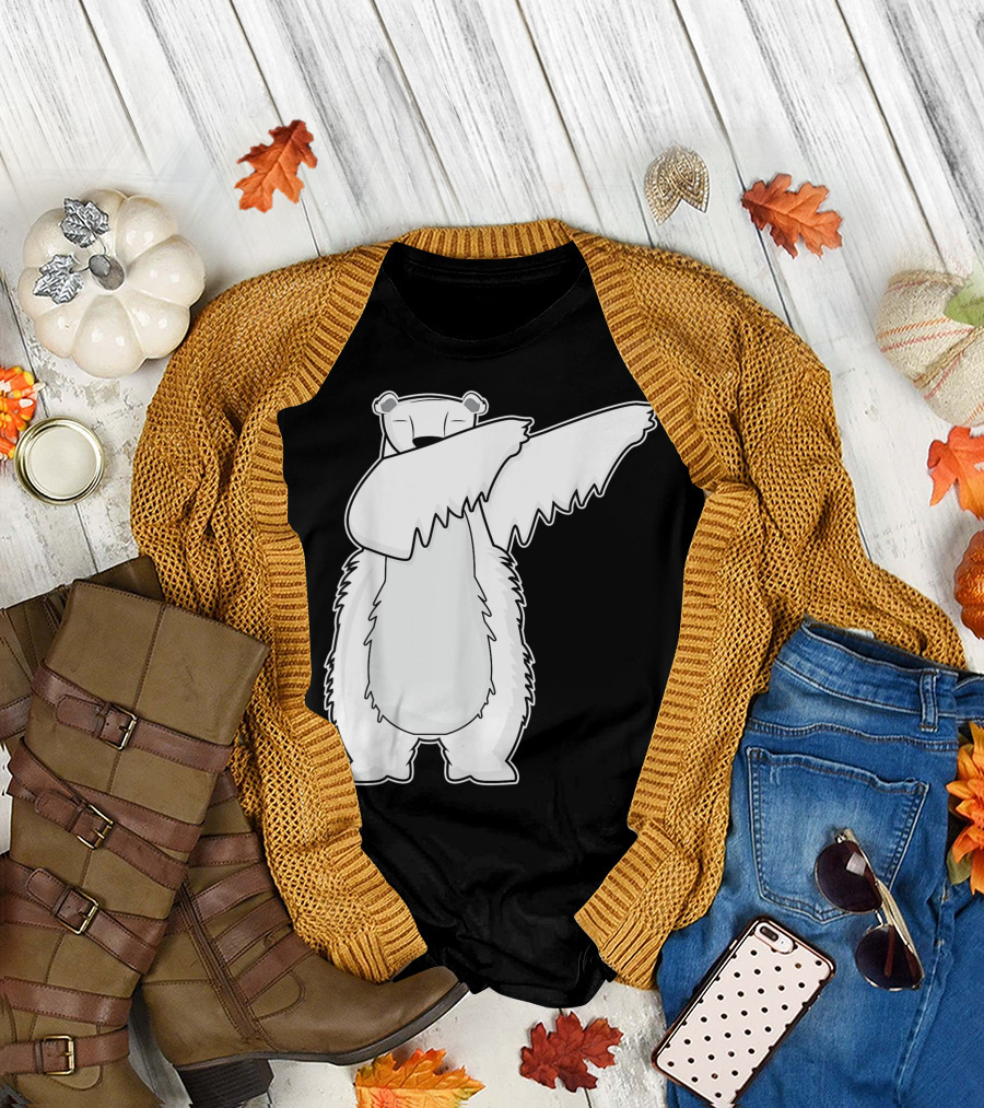 Dabbing Polar Bear Dance Pose Iconic Fun T-Shirt