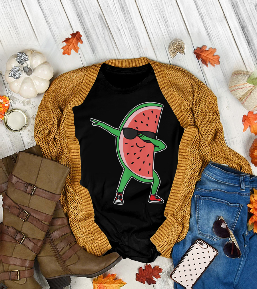 Dabbing Watermelon Kawaii Dab Melon Lover Summer Fruit T-Shirt